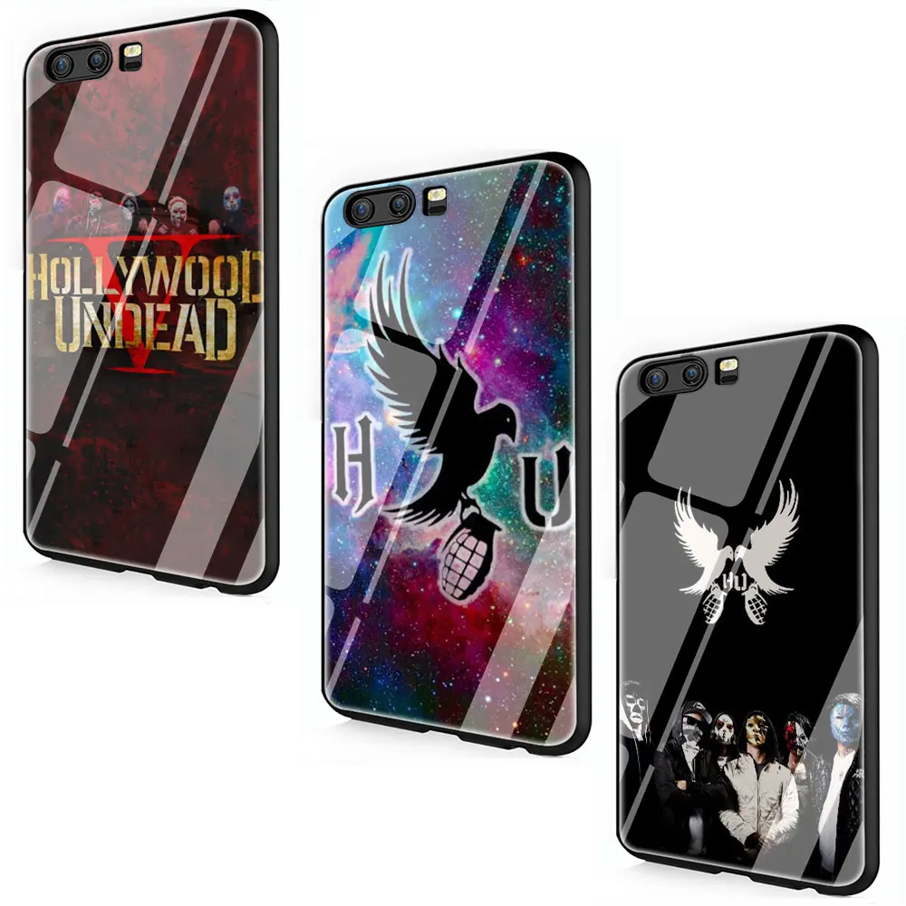 EWAU Голливуд undead закаленное стекло чехол для телефона huawei mate P 10 20 30 Lite Pro Y9 Honor 8X 7A