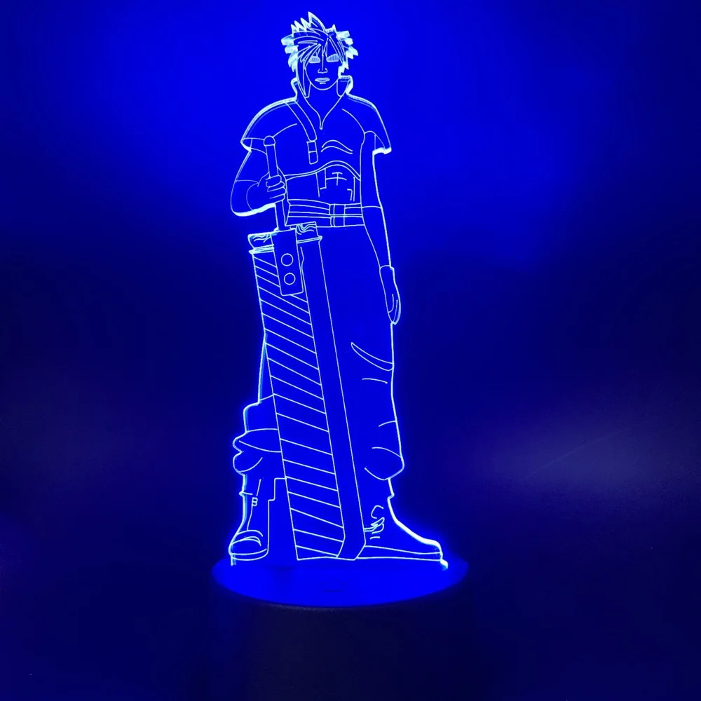 3D лампа Final Fantasy Клода для украшения комнаты Ночная батарея работает уникальный пренспосланный для детей светодиодный ночник лампа