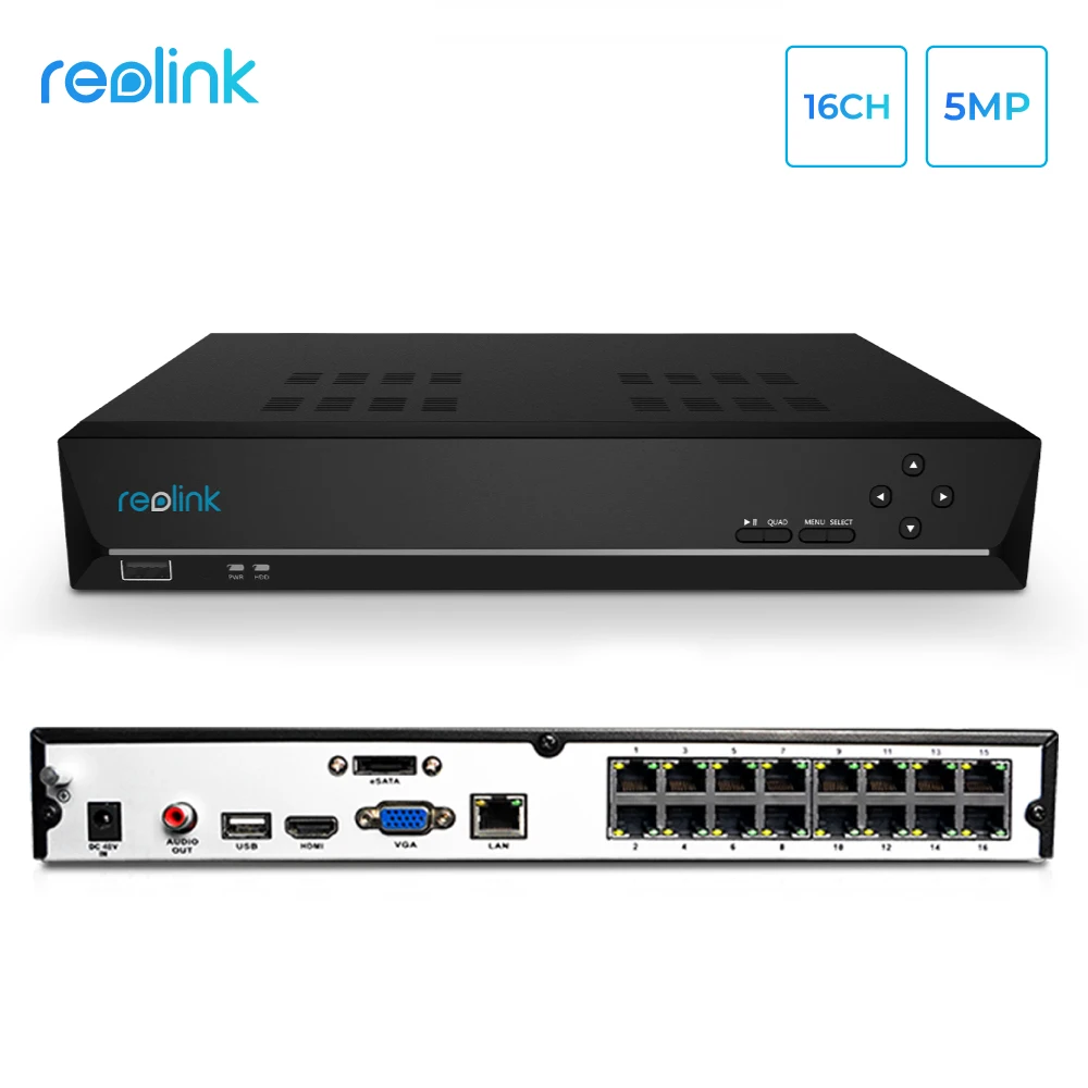 Reolink 16ch 5MP 4MP PoE сетевой видеорегистратор только для Reolink HD ip-камер RLN16-410-NO HDD