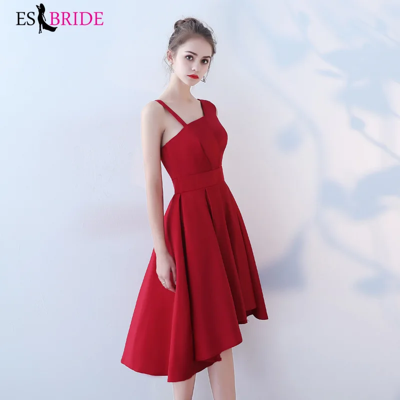 Robe De Soiree красное сексуальное ТРАПЕЦИЕВИДНОЕ ПЛАТЬЕ С v-образным вырезом на одно плечо модное бирюзовое вечернее платье длинное Элегантное свадебное платье для гостей ES1407