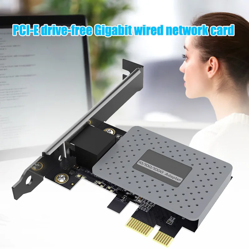 Сетевая карта Gigabit Ethernet PCI E без привода 10/100/1000 Мбит/с RJ45 LAN адаптер для настольного