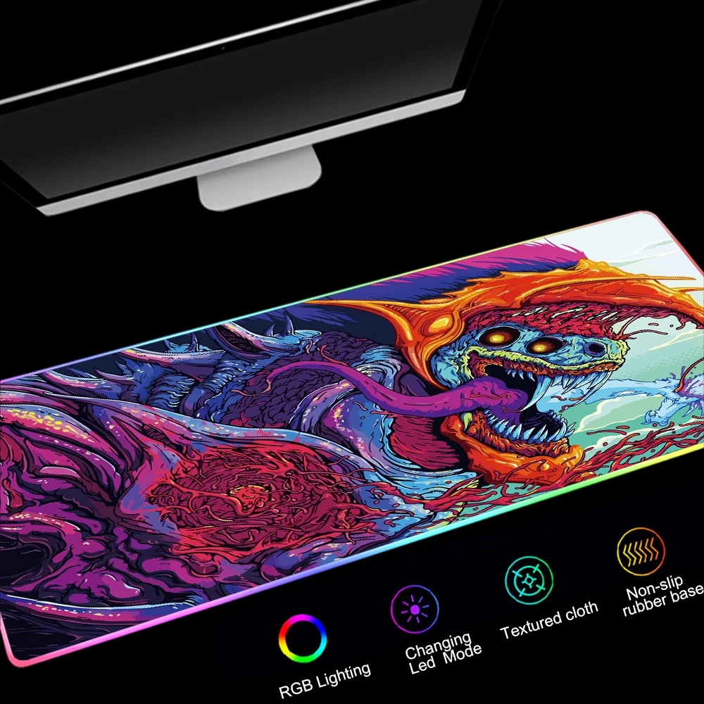 RGB Hyper Beast клавиатура настольный коврик CSGO светодиодный большой игровой для мыши