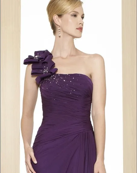 Новое поступление Макси Дизайн vestido de festa красочные длинные фиолетовые на одно плечо элегантные вечерние платья подружки невесты