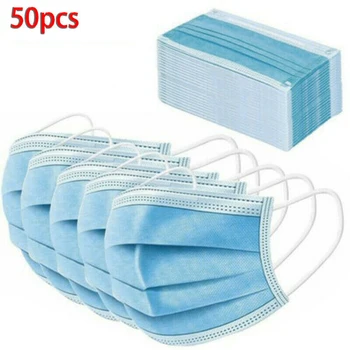 

50PCS Outdoor One-Off Face Mouth Cover Protective Shield Breathable Anti-Haze Anti-Dust Anti-saliva Anti Infection Filter