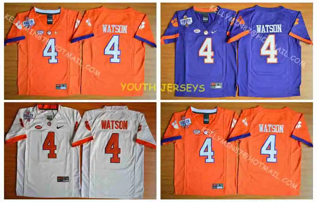 Clemson Tigers, Stitiched, DeShaun Watson Настоящее фото, для молодежи Джерси