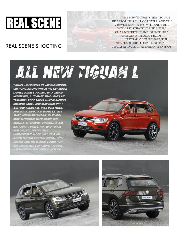 1:32 Volkswagen SUV звук и свет ремень тяга-назад автомобиль литая модель машины образец прикладного искусства украшения Коллекция игрушек инструменты