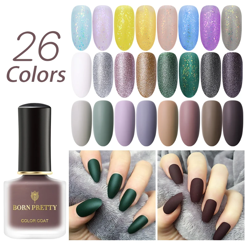 BORN PRETTY матовая серия лак для ногтей Micas Блестки для ногтей искусство Лак чистый цвет лак для ногтей Базовое покрытие быстросохнущее верхнее покрытие