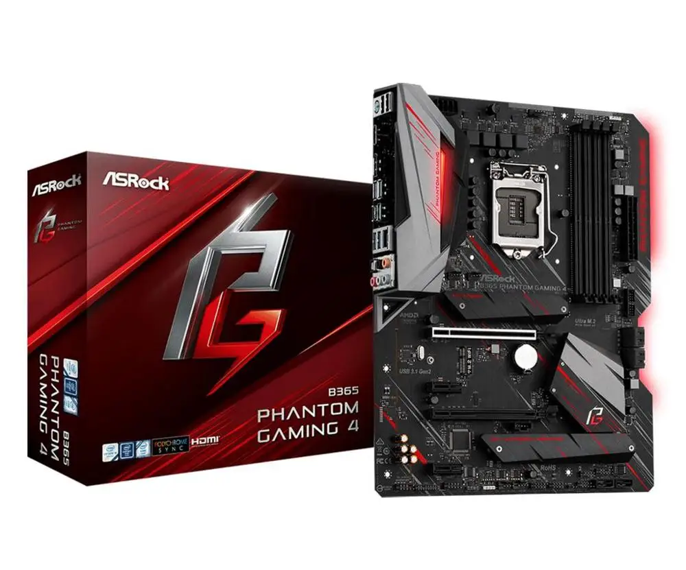 ASRock B365 Phantom Gaming 4 For Intel LGA 1151 Socket SATA3 Ultra M.2 Interface USB 3.1 Type A+C DDR4 ATX Desktop Mainboard | Компьютеры