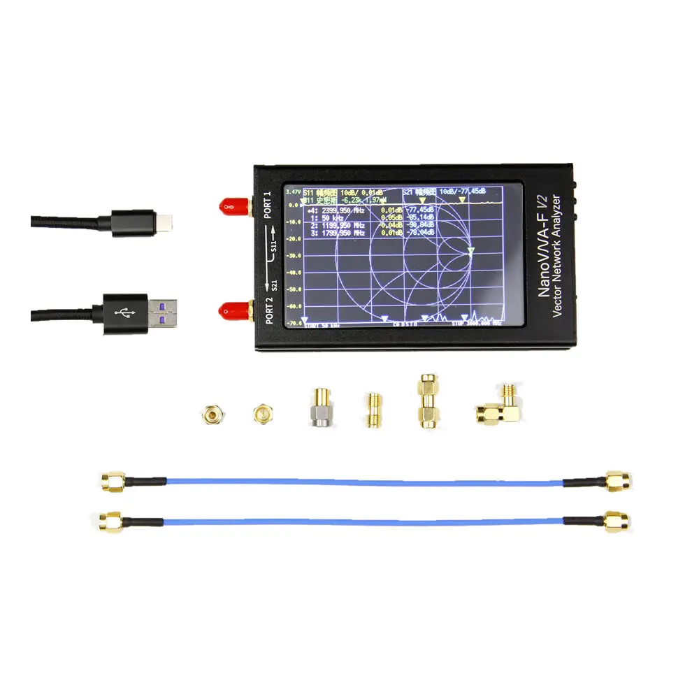 NanoVNA-F V2 50KHz-3GHz 4.3 Inch IPS LCD Display Vector Network Analyzer Antenna Analyzer Short Wave HF VHF UHF 