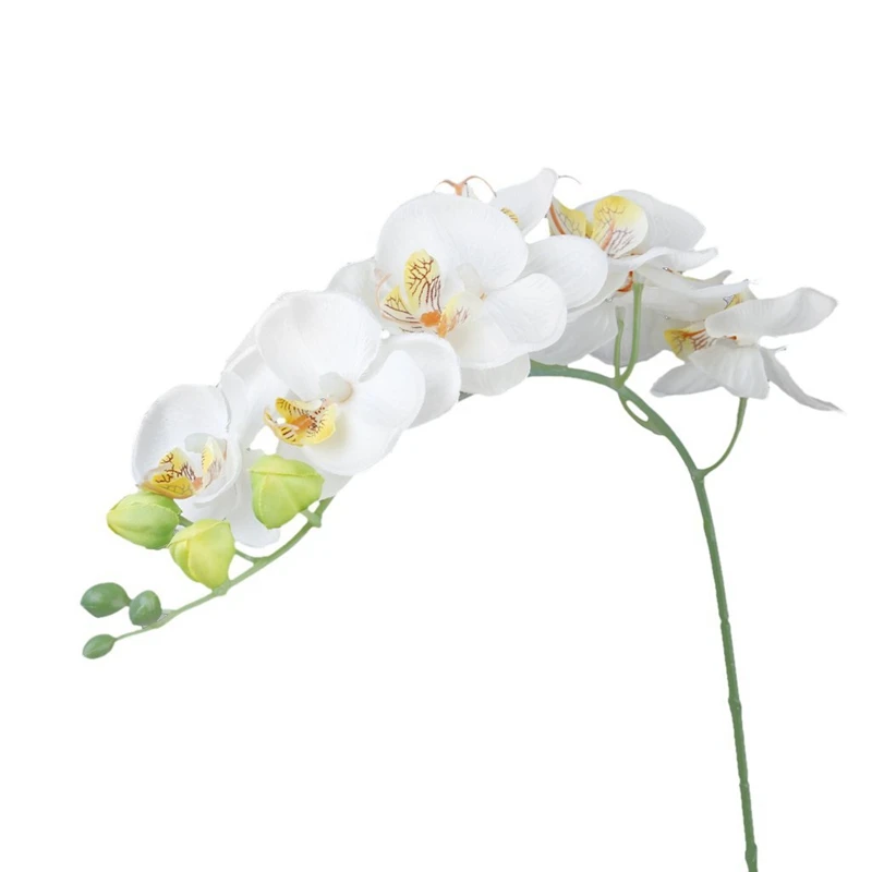 

New 1 Piece Main Decoration Simulation Plant Artificial Butterfly Orchid Flowers - white