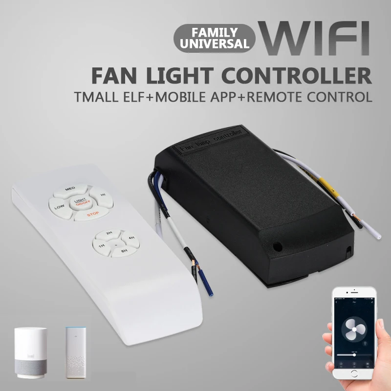 Tuya Smart Life Ceiling Fan Controller WIFI Fan Light Kit With RF Remote  Control APP Speed Switch Dimmer Work With Alexa Google