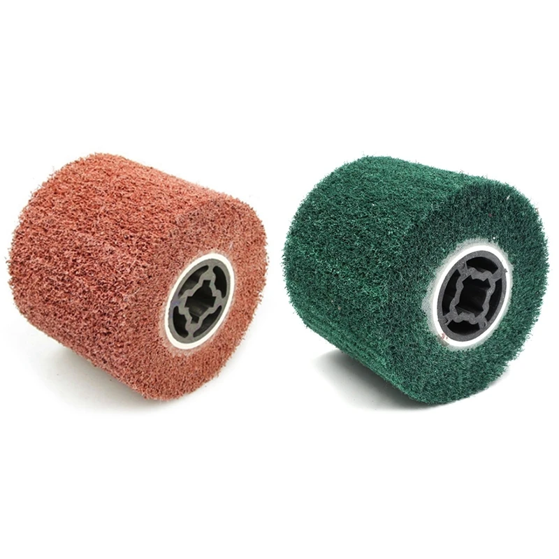 120x100x19Mm Non-Woven Nylon Flap Brush Satin Drawing Polishing Deburring Drum Wheel For Stainless Steel