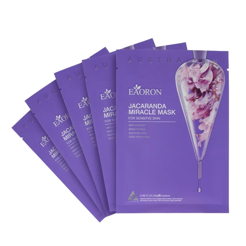 Чудесная маска Eaoron Jacaranda для чувствительной кожи 25 г * 5 шт. осветляющая глубокое
