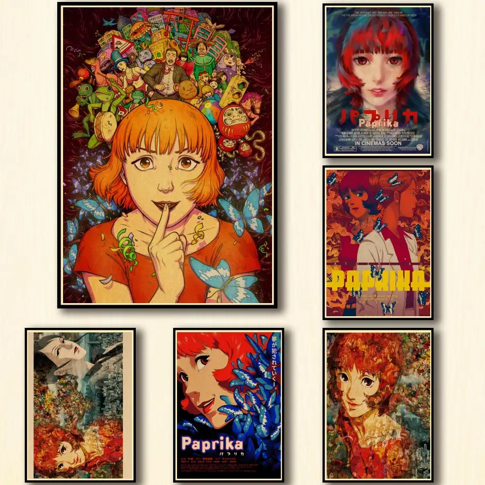 26 дизайнов, Satoshi Kon, фильм «Paprika плакат из крафт-бумаги HomeDecal», Настенная Наклейка для кофейни, бара