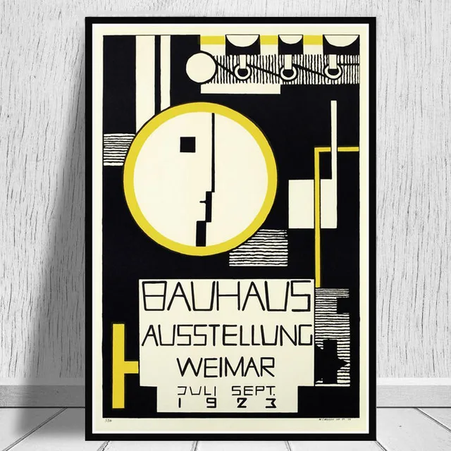 2 Плакаты и принты Bauhaus Ausstellung 1923 Weimer выставочный плакат настенное художественное полотно живопись для домашнего декора комнаты - Цвет: 2