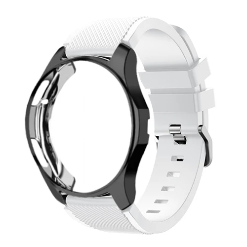 Ремешок+ чехол для samsung gear S3 Frontier S2 ремешок Galaxy watch 46 мм 42 м 20 22 мм ремешок для часов все вокруг защитные часы аксессуары - Цвет ремешка: white 1