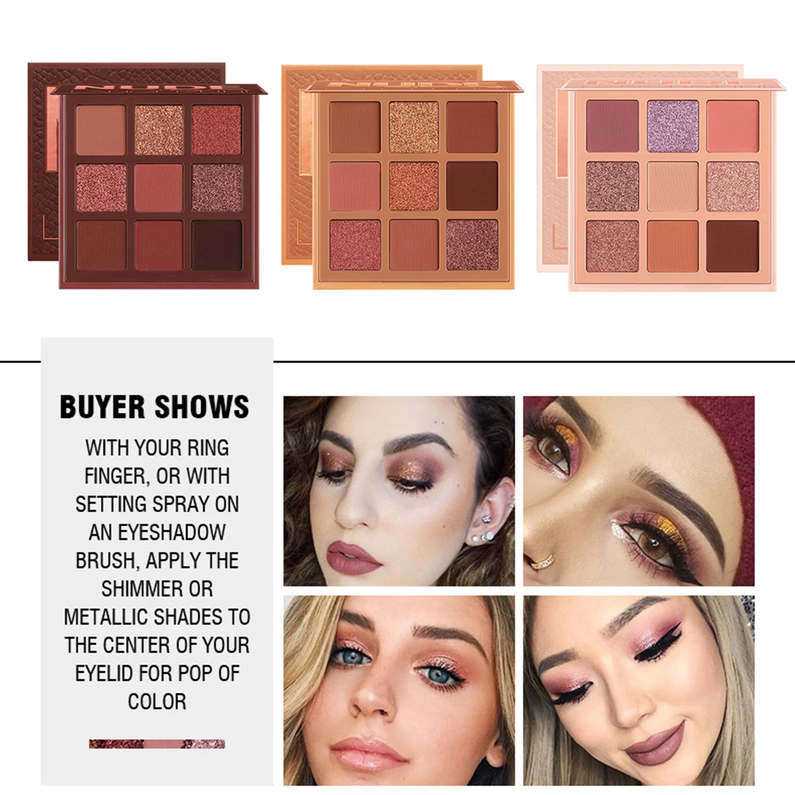 Eye Shadow Eye Shadow Plate 9 Colors Matte Glitter Makeup Set