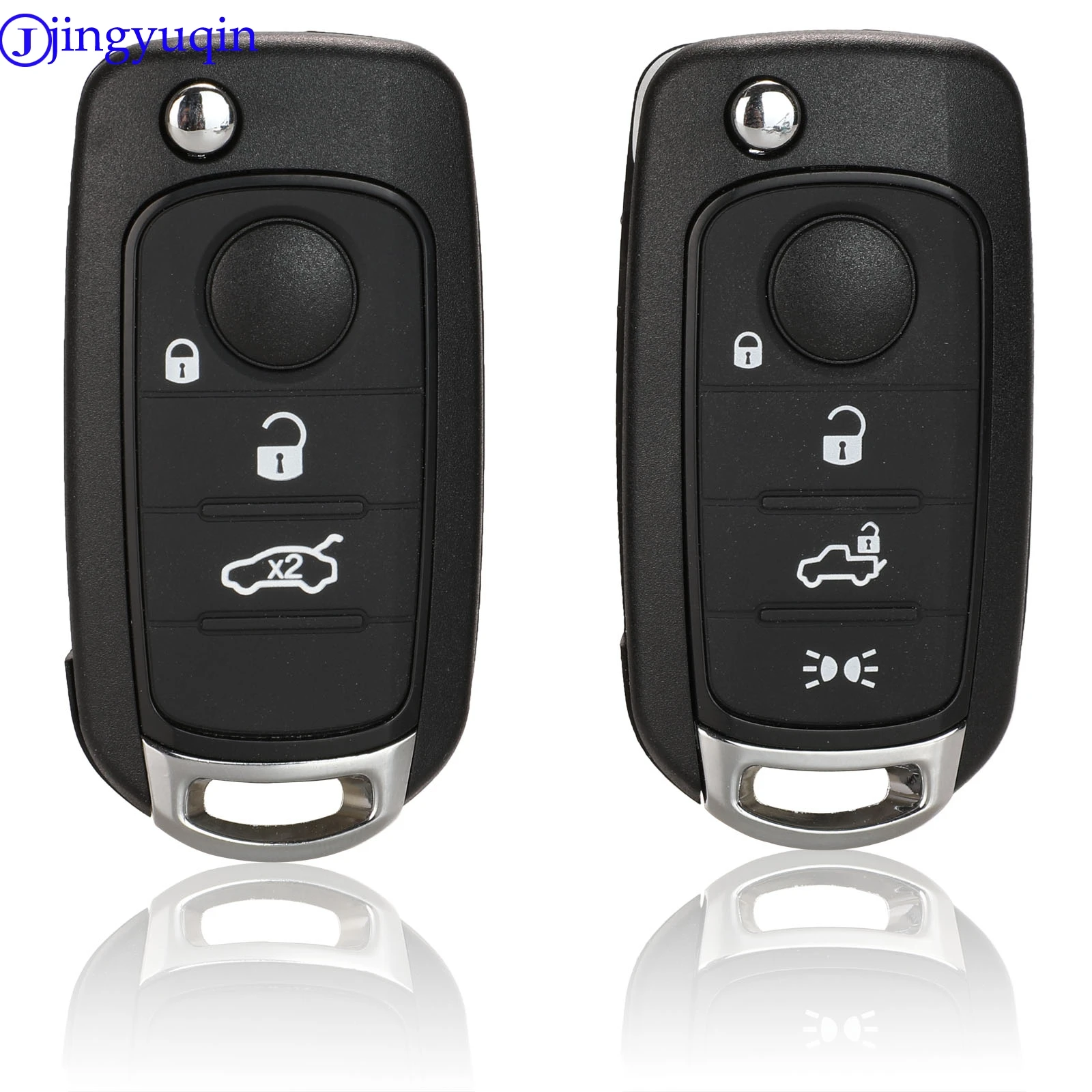 

jingyuqin Замена Складной дистанционного ключа Дело Shell Fob 3/4 Кнопки для Fiat 500, 500X, Торо