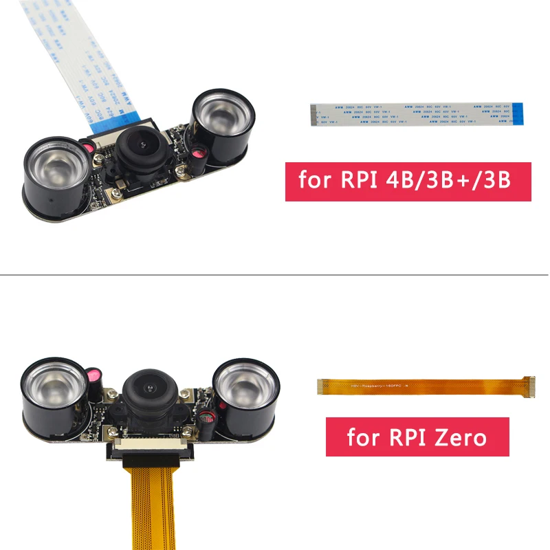 Raspberry Pi camera Kit камера ночного видения 130 градусов+ инфракрасные лампы+ радиаторы+ FFC для Raspberry Pi 4 Модель B/3B+/Zero