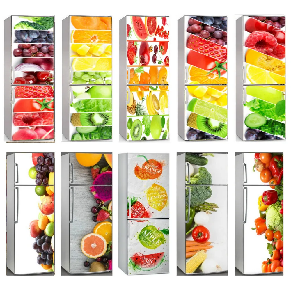 

Decal Poster 3D Creative Orange Grape Fruit Dishwasher Fridge Door Home Decoration Stickers Print Art Picture Waterproof Paste