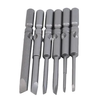 

10Pcs Steel Flat Head Slotted Tip Magnetic Slotted Screwdrivers Bits 1.6-5.0 MM Top Electric Screw Driver Hand Tools
