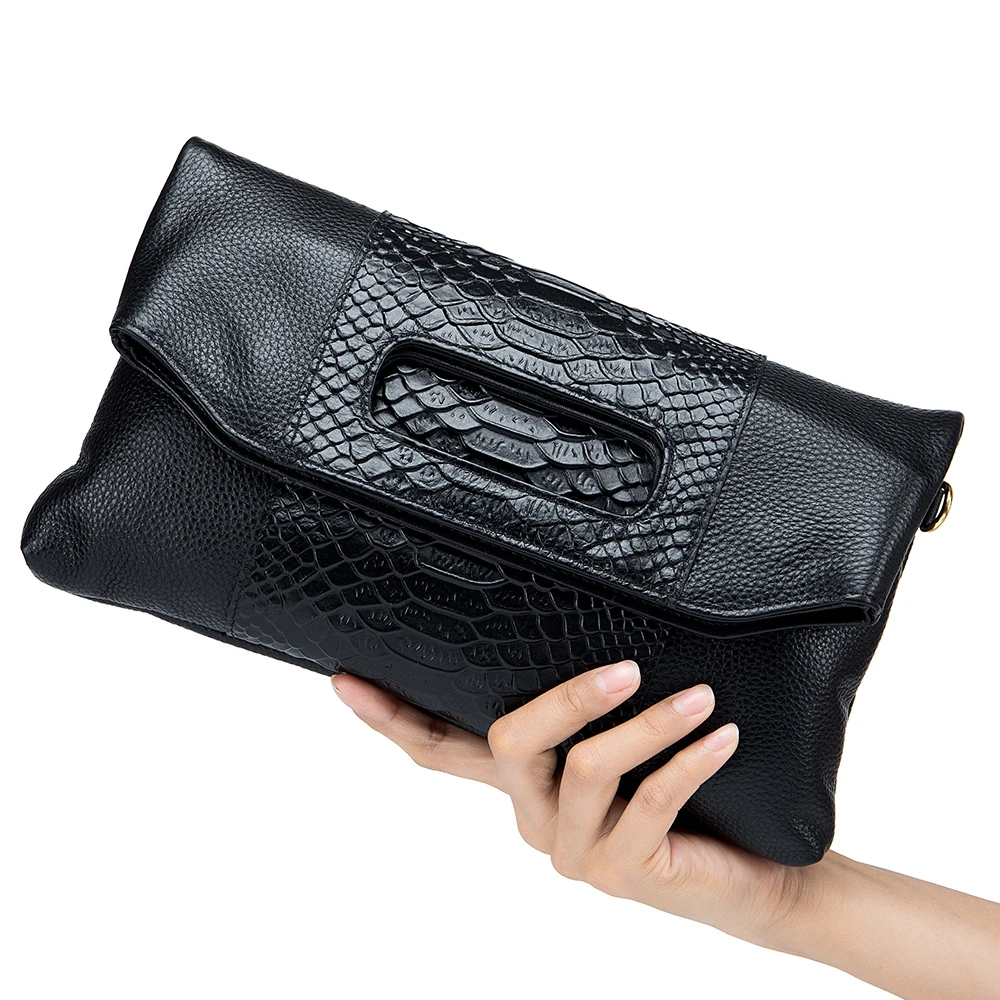Zipped Womens Ladies Foldover Clutch Bag Wallet Purse with Chain Strap 