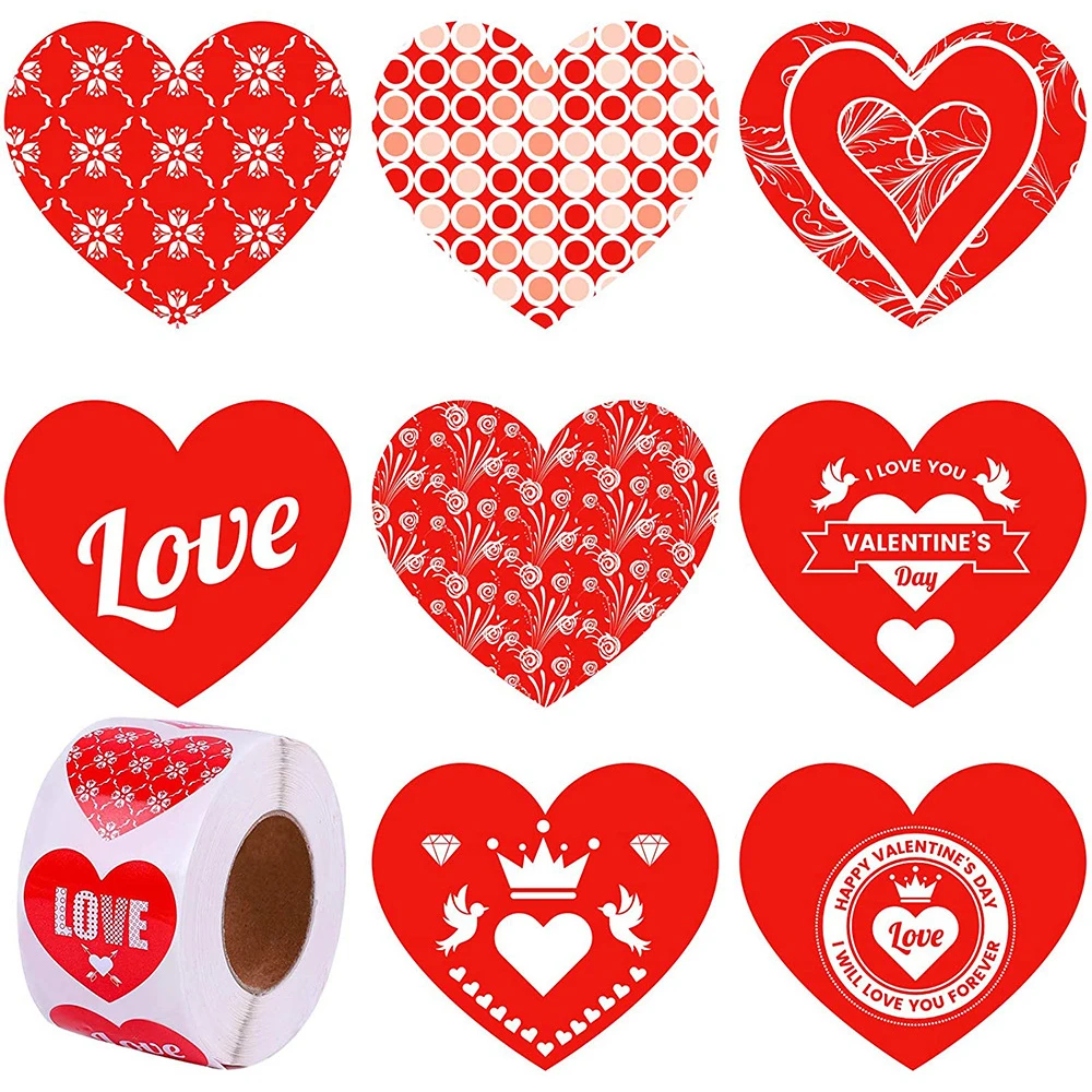 500Pcs 1inch Red Pink Heart Stickers for Valentines Day Wedding Gift  Wrapping Bag Packaging Labels Love Scrapbooking Diy Sticker - AliExpress