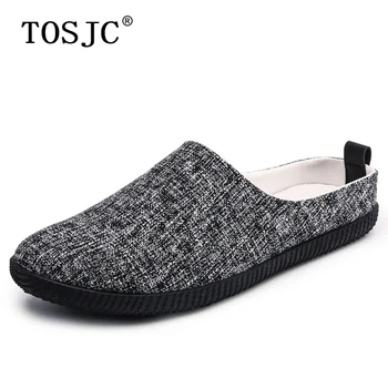 

TOSJC Summer Men Casual Shoes Outdoor Lightweight Half Loafers Man Half Slippers Breathable Mules Indoor Non-slip Loafer Slides