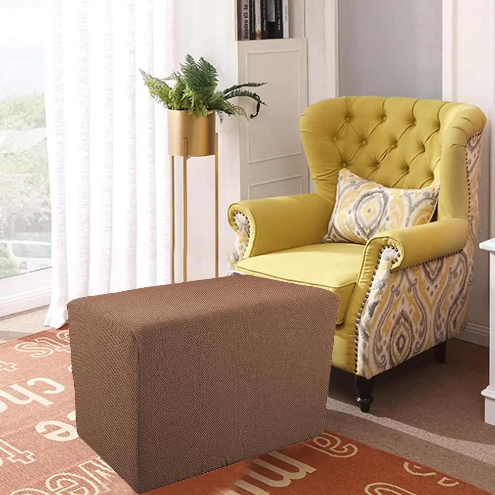 

Polar fleece fabric Square ottoman cover Stool Cover Dust-proof Home Textile footrest Cover footstool Thick Cover 95x50x50cm