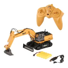 HUINA TOYS 1510 2,4G 1/16 11CH Сплав RC экскаватор грузовик инженерный строительный автомобиль с поворотом звуковой светильник