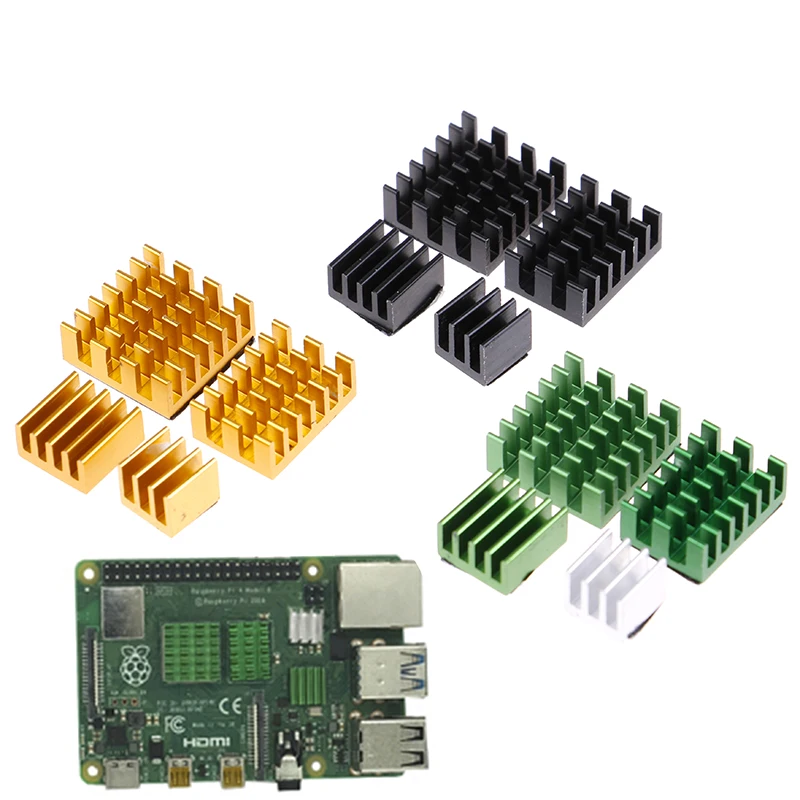 Heat Sink Set Aluminum for Raspberry Pi 4B Mikroelectron