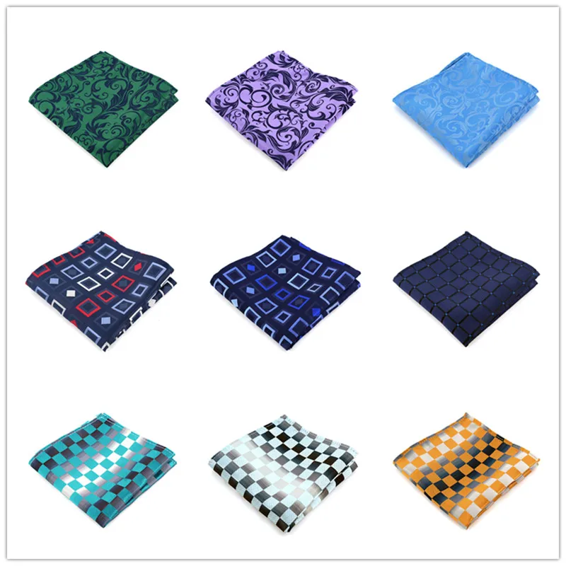New Mens 100% Silk Handkerchiefs Plaids Stripes Man Pocket Squares For Suits Jackets Wedding Party Business Fashion Gift | Аксессуары