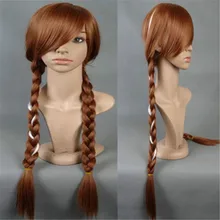 Модное Длинное коричневое плетение вплетение в косы свиной хвост костюм для вечеринки парик