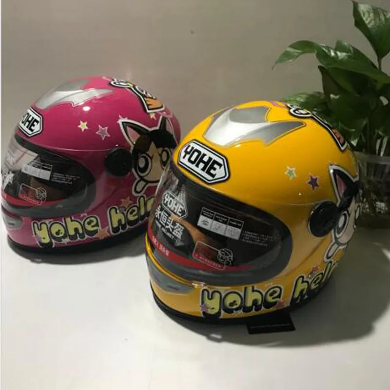 New YOHE Winter warm child Kids Motorcycle Helmets Baby Children Full Face Motorbike helmet made of ABS withe PC lens visor