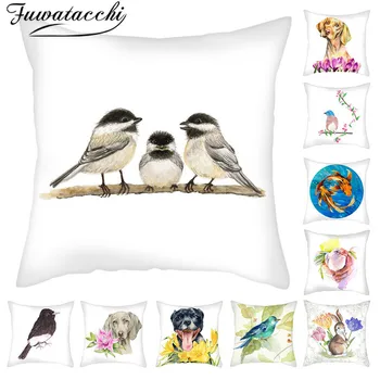 

Fuwatacchi Bird Pattern Cushion Cover polyester Throw Pillow Cover for Car Home Sofa Decorative Pillowcase funda cojin 45x45cm