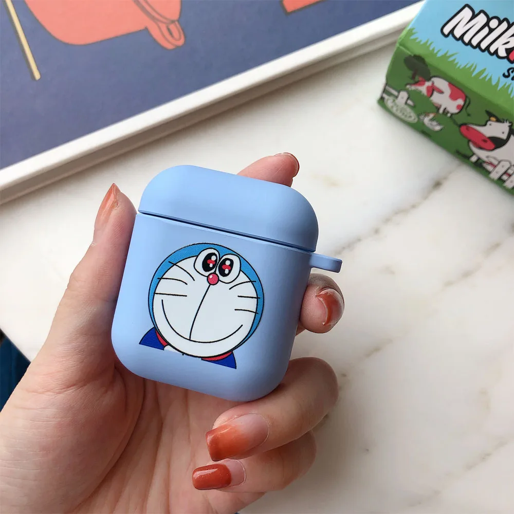 01 Жесткий Чехол для Airpods чехол s милый мультяшный Doraemon чехол для наушников Air Pods 2 Bluetooth коробка гарнитура чехол Аксессуары - Цвет: 01