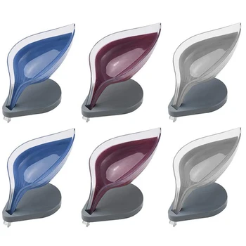 

Self Draining Soap Box, Leaf Shape Soap Draining Dish Decorative Soap Holder for Bathroom Kitchen Keep Soap Dry (6)