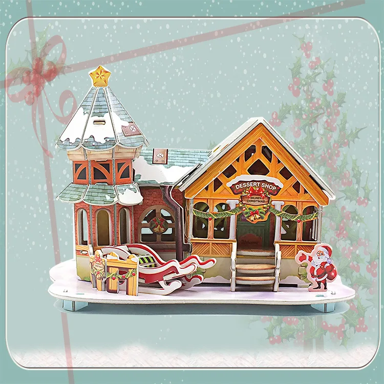 3D DIY головоломка мультфильм рождественский дом Сборная модель бумажная игрушка малыш Раннее Обучение строительный узор подарок детский дом Puz
