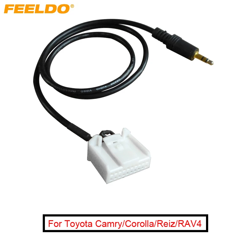 Feeldo 20pin автомобиля AUX IN аудио кабель 3.5 мм CD-плееры Кабель-адаптер для Toyota Camry/Corolla/Reiz/ RAV4/Highlander # fd-3231