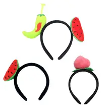 Diadema de terciopelo para niños adultos con relleno de sandía, pimiento, pelo de melocotón, aro 649D(China)