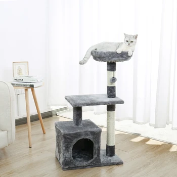 Pet Cat Tree Condo House Scratcher Scratching Post Climbing Tree Toys for Cat Kitten Protecting Furniture Fast Domestic Delivery 6