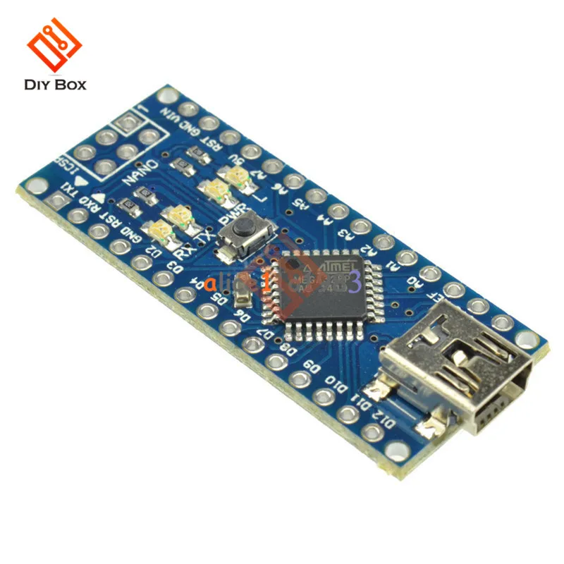 10 шт. Mini-USB CH340 Nano 3,0 ATmega328P микро плате контроллера совместимый для Arduino Nano CH340 USB-драйвер Nano V3.0 ATmega328