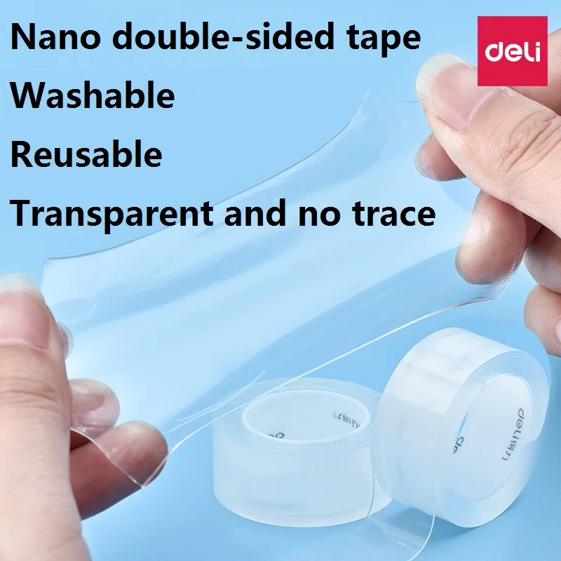 

3M 1MM/2MM Nano Magic Tape Double Sided Tape Transparent No Trace Acrylic Reuse Waterproof Adhesive Tape Cleanable Deli33604