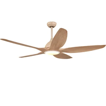 

132cm Nordic Ceiling Fans with light American retro remote ceiling fan creative 5 Blades wooden wood 220v