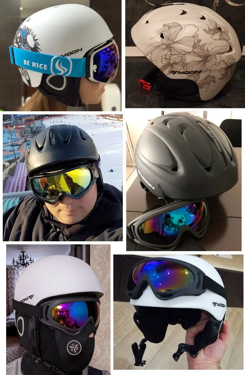 Professional CE Certification PC+EPS Adult Ski Helmet Men Women Skating Skateboard Snowboard Snow Sports Helmets with Goggles 2