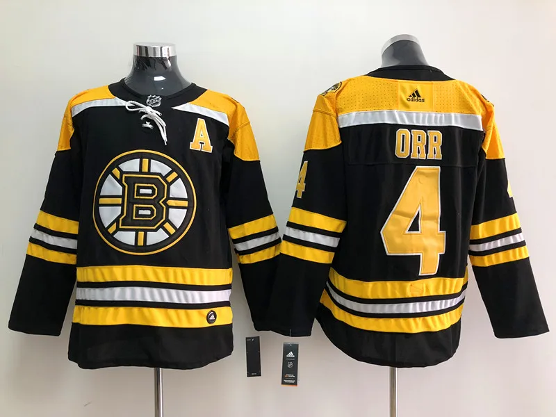 Сшитая Мужская одежда для взрослых#37 Patrice Bergeron 33 Zdeno Chara 4 Bobby Orr 47 Torey Krug Tuukka Rask Jersey - Цвет: Золотой