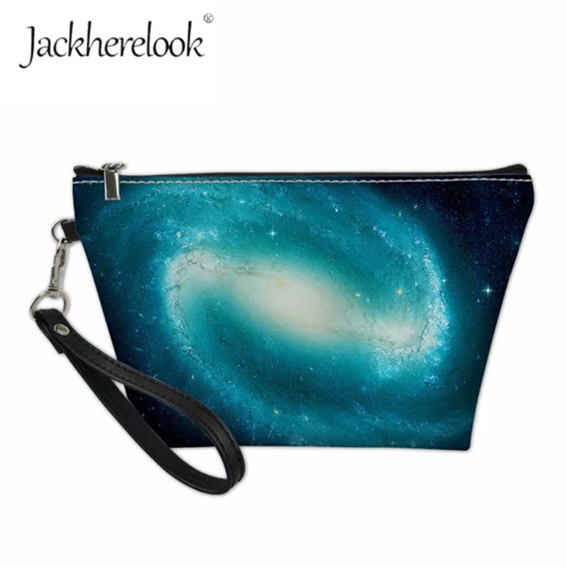 

Jackherelook Grand Galaxy Design PU Leather Makeup Bag Mini Travel Cosmetic Case Universe Star Print Daily Toiletry Beauty Boxes