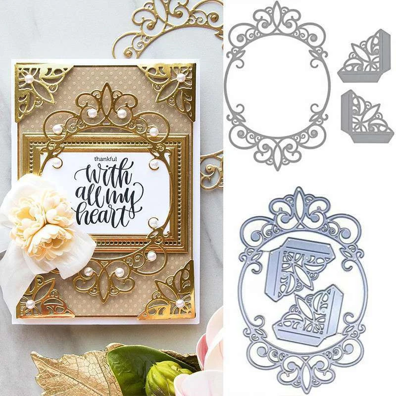 Metal Cutting-Dies Scrapbook Card Embossing DIY Oval Frame Template Stencil Tool Metal Cutting-Dies Scrapbook Card Embossing DIY Oval Frame Template Stencil Tool