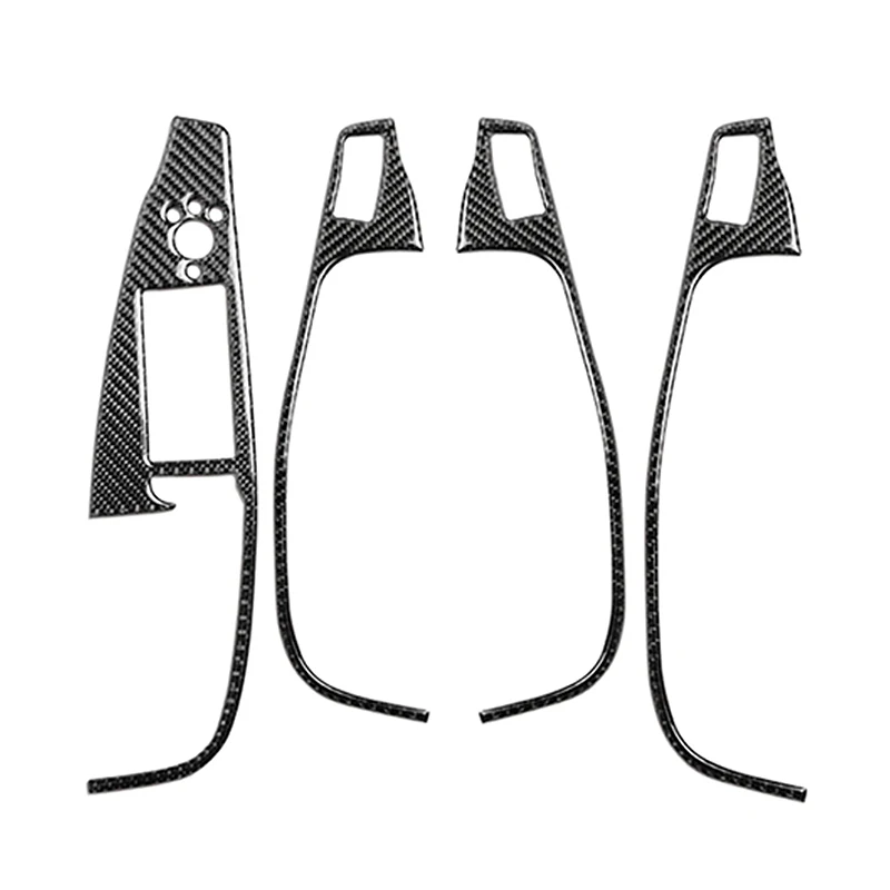 

4Pcs Carbon Fiber Interior Window Switch Button Cover Trim Fit for Audi Q5 2010-18 SQ5 2013-17