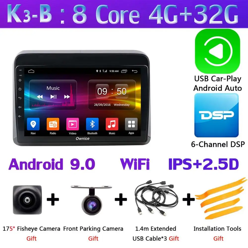 360 ° Pano ram ic 4G wifi Android 9,0 4G ram+ 64G rom головное устройство DSP CarPlay gps радио Автомобильный плеер для Kia Suzuki Ertiga автомобиль - Цвет: K3-B-CarPlay